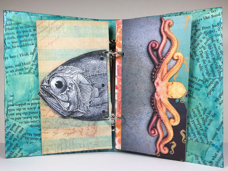 Copic Art Journaling book cover art: Mermaid Bear!