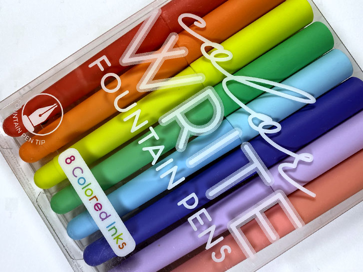 Assorted Color Fountain Pens 8-Count
